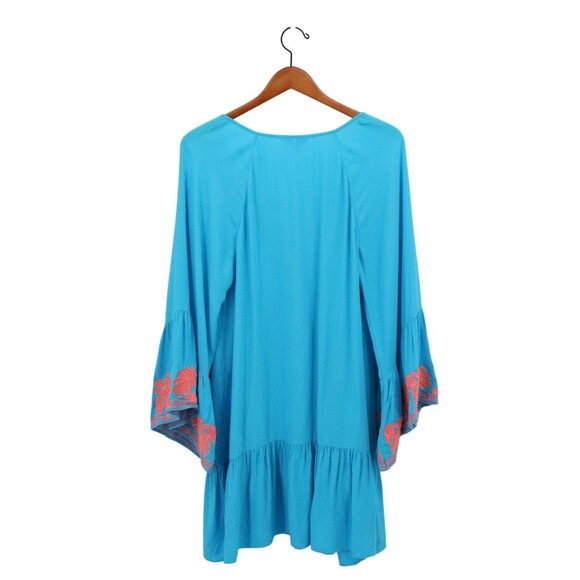 Lilly Pulitzer Amisa Embroidered Bell Sleeve Tunic Dress L - Picture 10 of 10